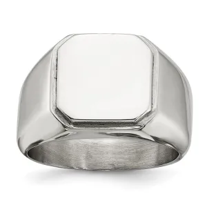 Chisel Jewelry Stainless Steel Polished Signet Ring