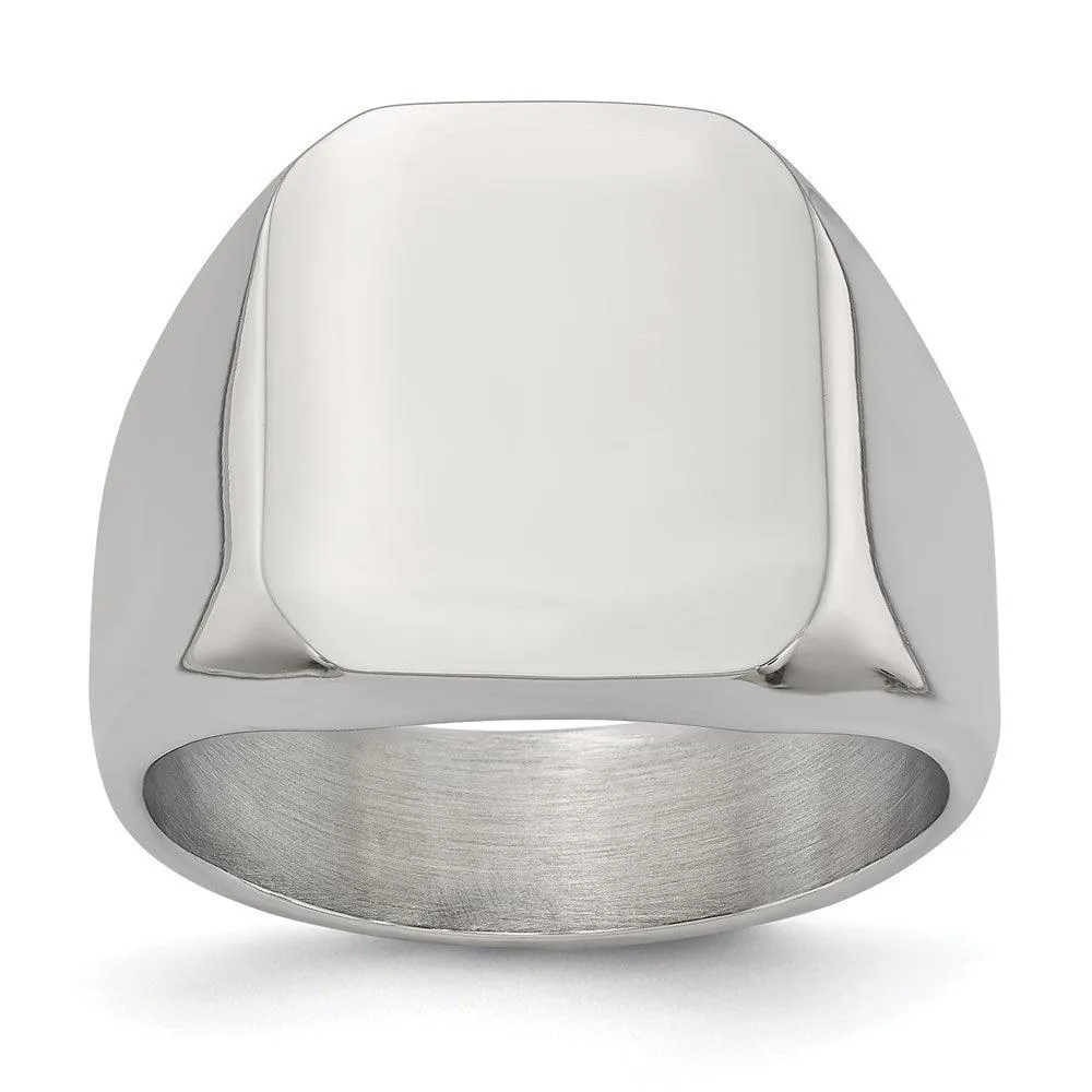 Chisel Jewelry Stainless Steel Polished Signet Ring