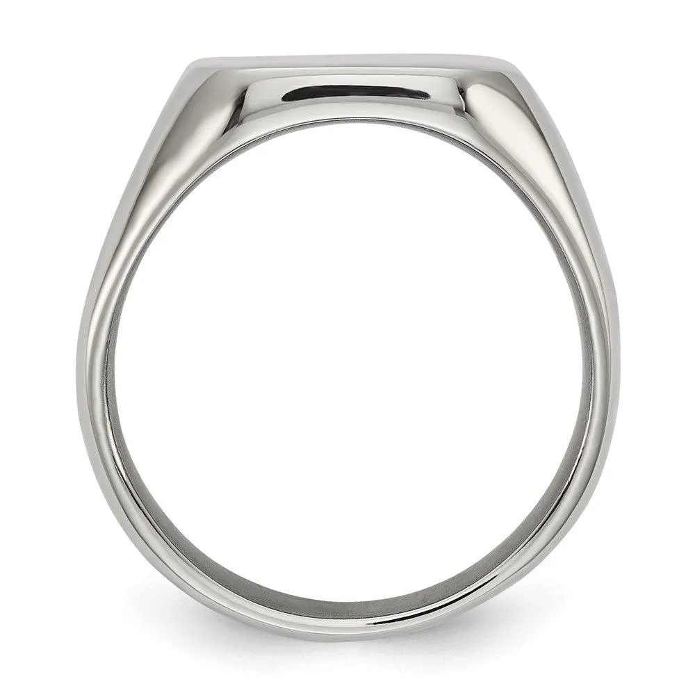 Chisel Jewelry Stainless Steel Polished Signet Ring