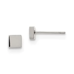 Chisel Jewelry Stainless Steel Polished Square Post Earrings