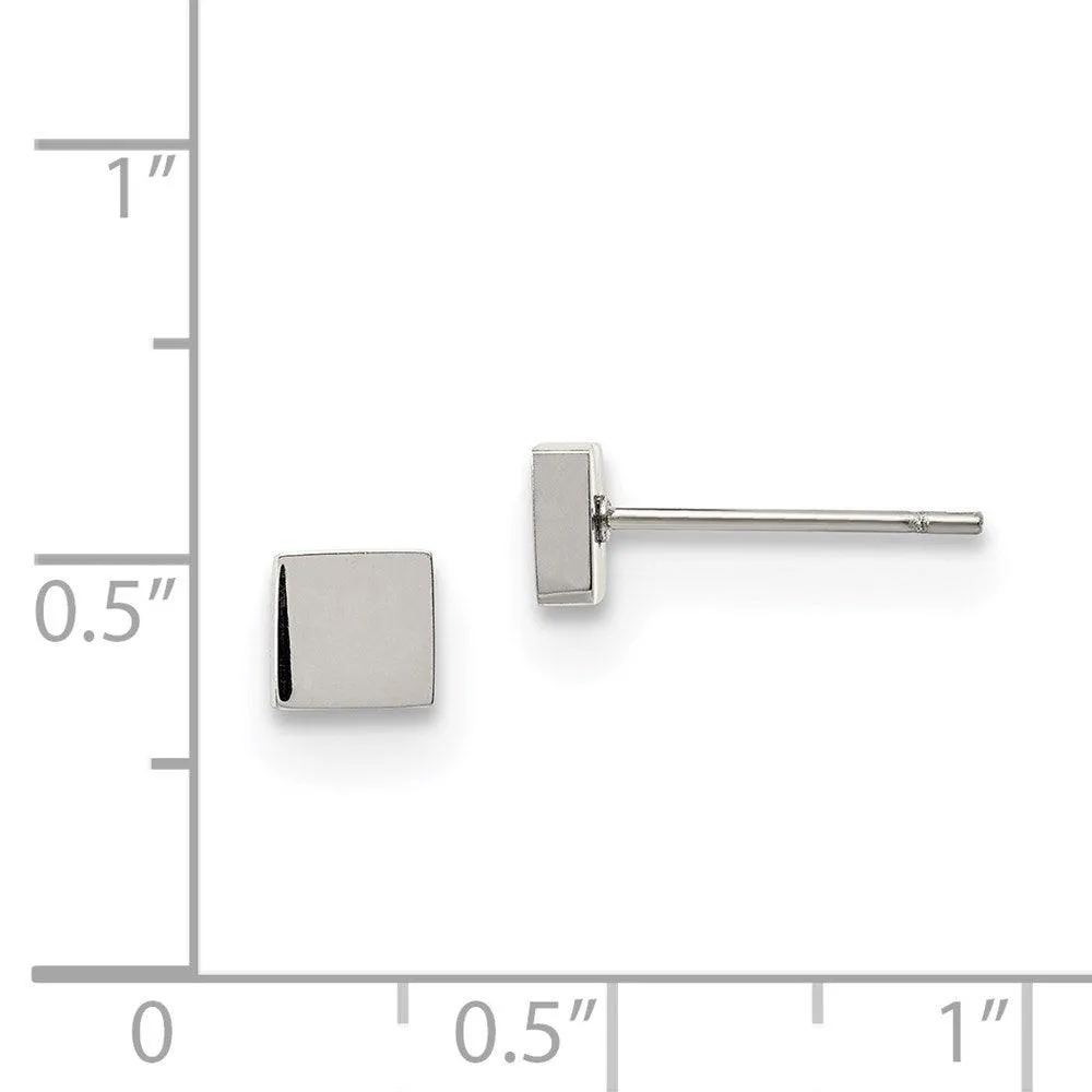 Chisel Jewelry Stainless Steel Polished Square Post Earrings