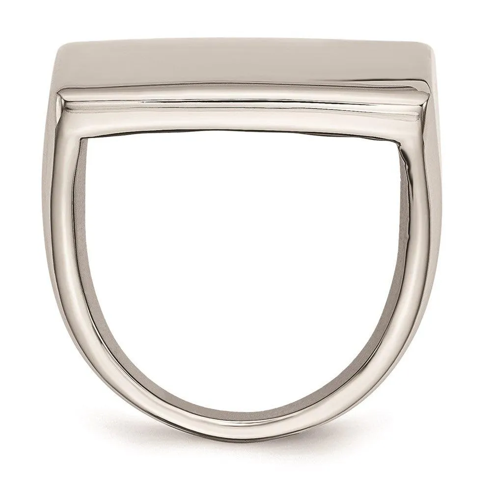 Chisel Jewelry Stainless Steel Polished Square Ring