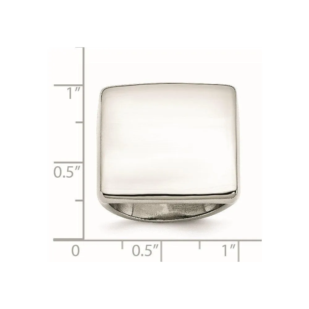 Chisel Jewelry Stainless Steel Polished Square Ring