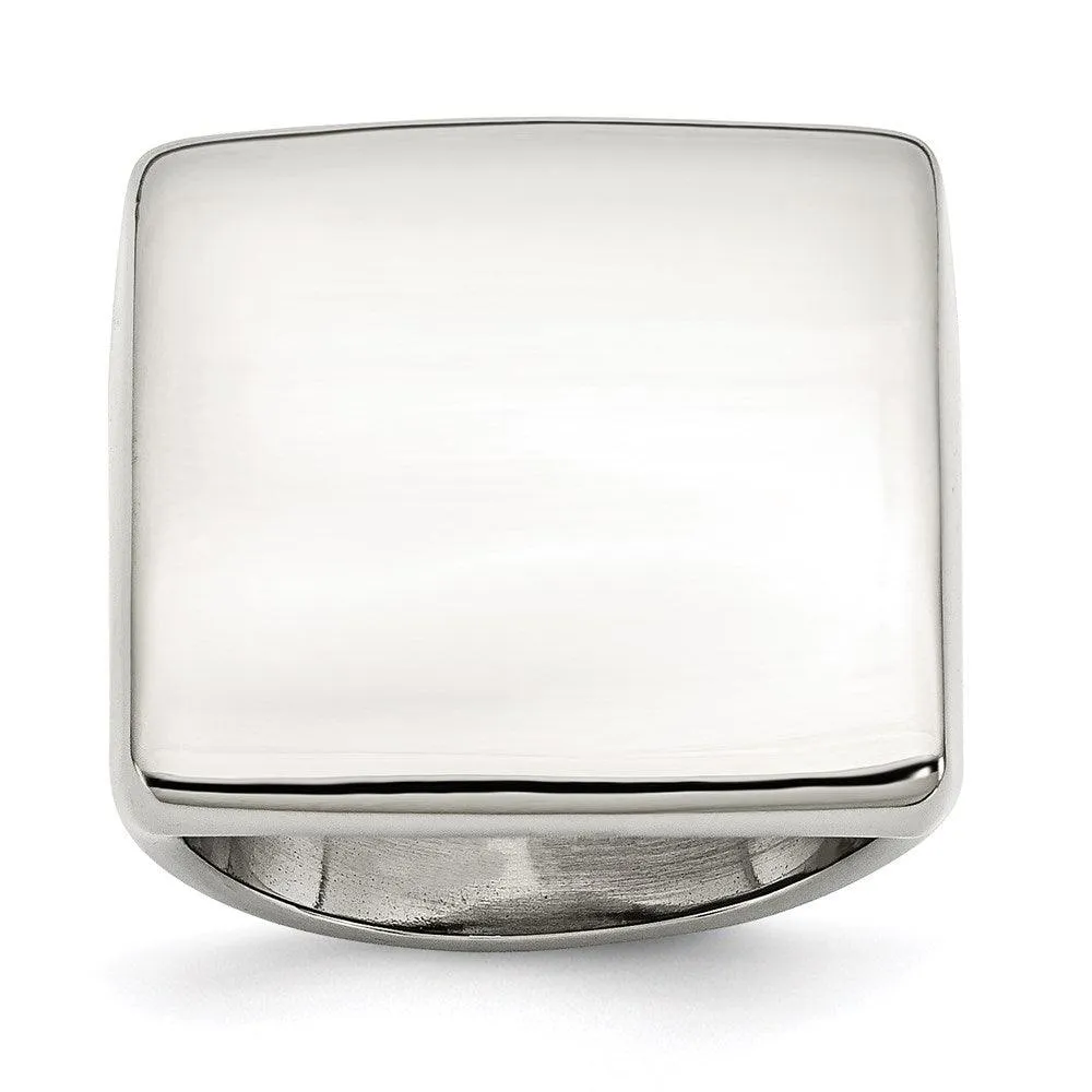 Chisel Jewelry Stainless Steel Polished Square Ring