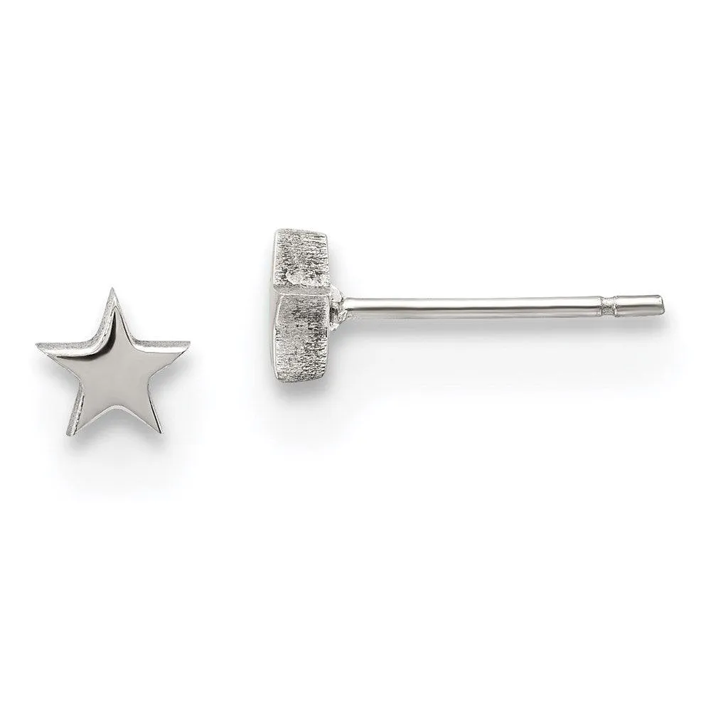 Chisel Jewelry Stainless Steel Polished Star Post Earrings