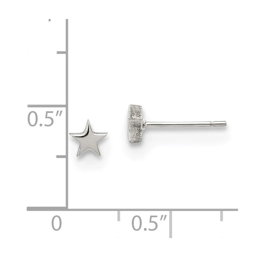 Chisel Jewelry Stainless Steel Polished Star Post Earrings