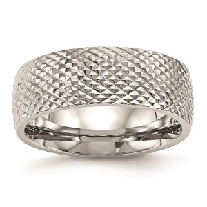Chisel Jewelry Stainless Steel Polished Textured Ring
