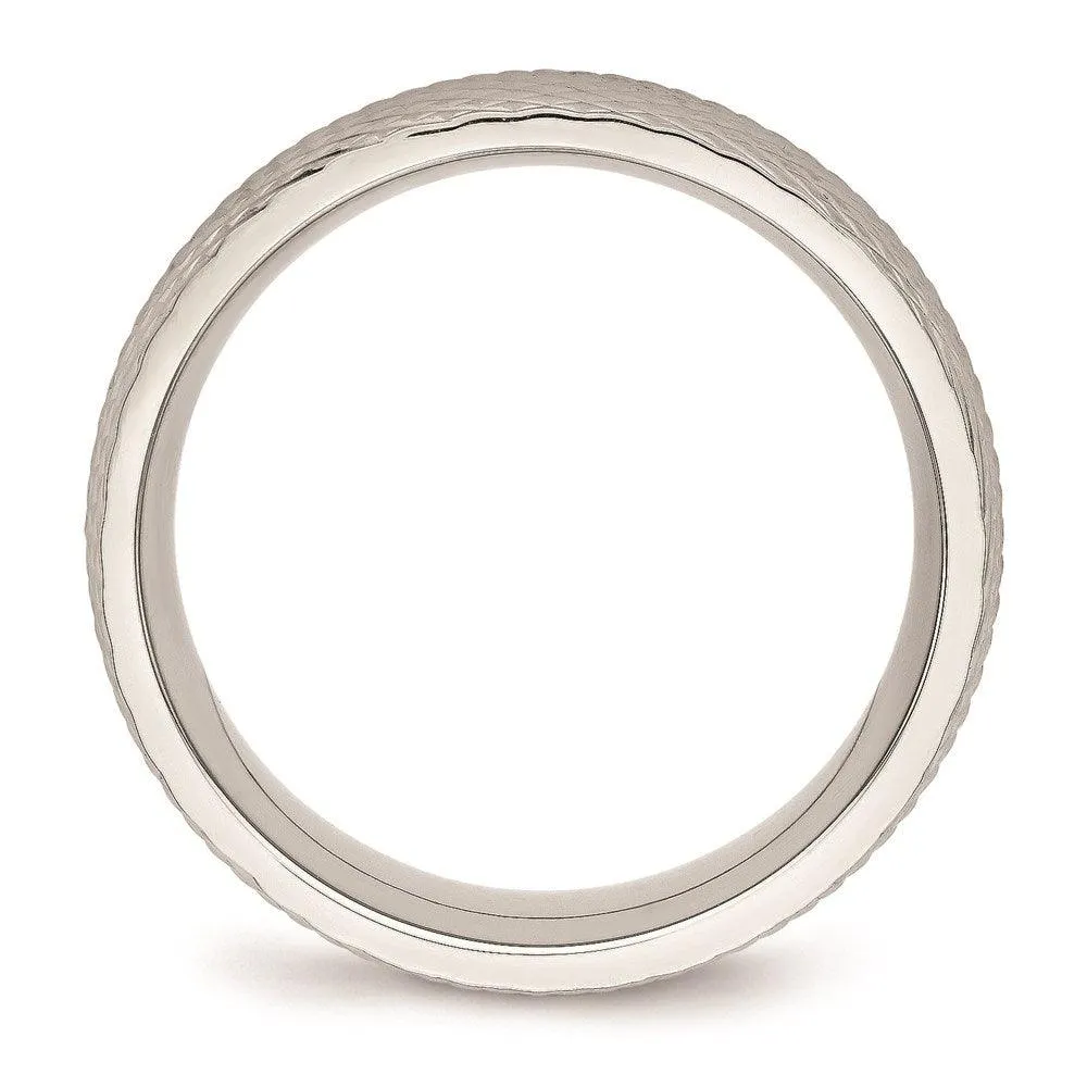 Chisel Jewelry Stainless Steel Polished Textured Ring