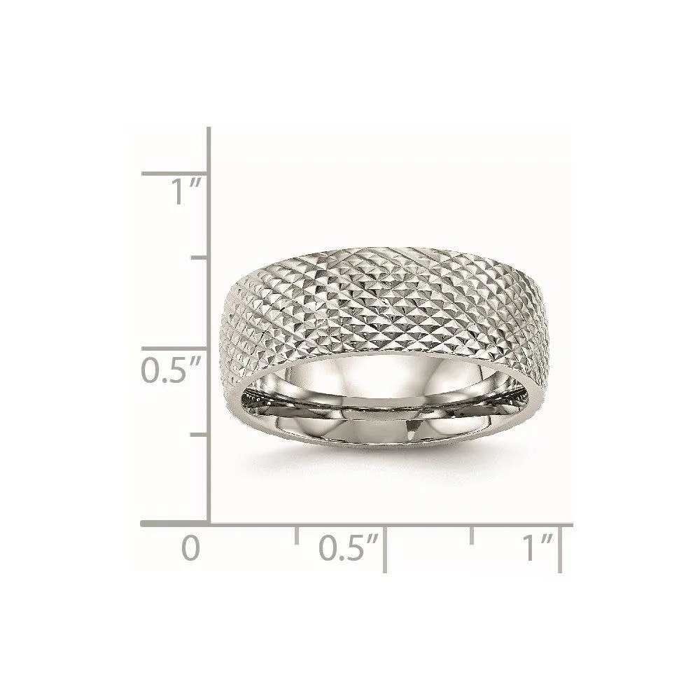 Chisel Jewelry Stainless Steel Polished Textured Ring