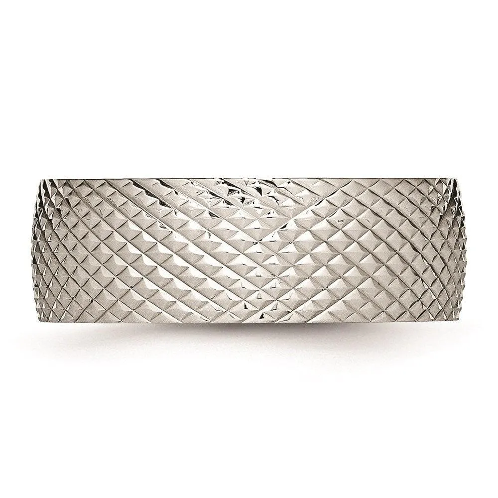 Chisel Jewelry Stainless Steel Polished Textured Ring