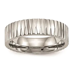 Chisel Jewelry Stainless Steel Polished Textured Ring