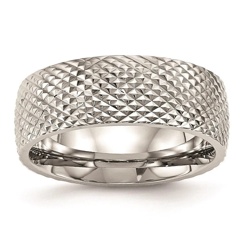 Chisel Jewelry Stainless Steel Polished Textured Ring