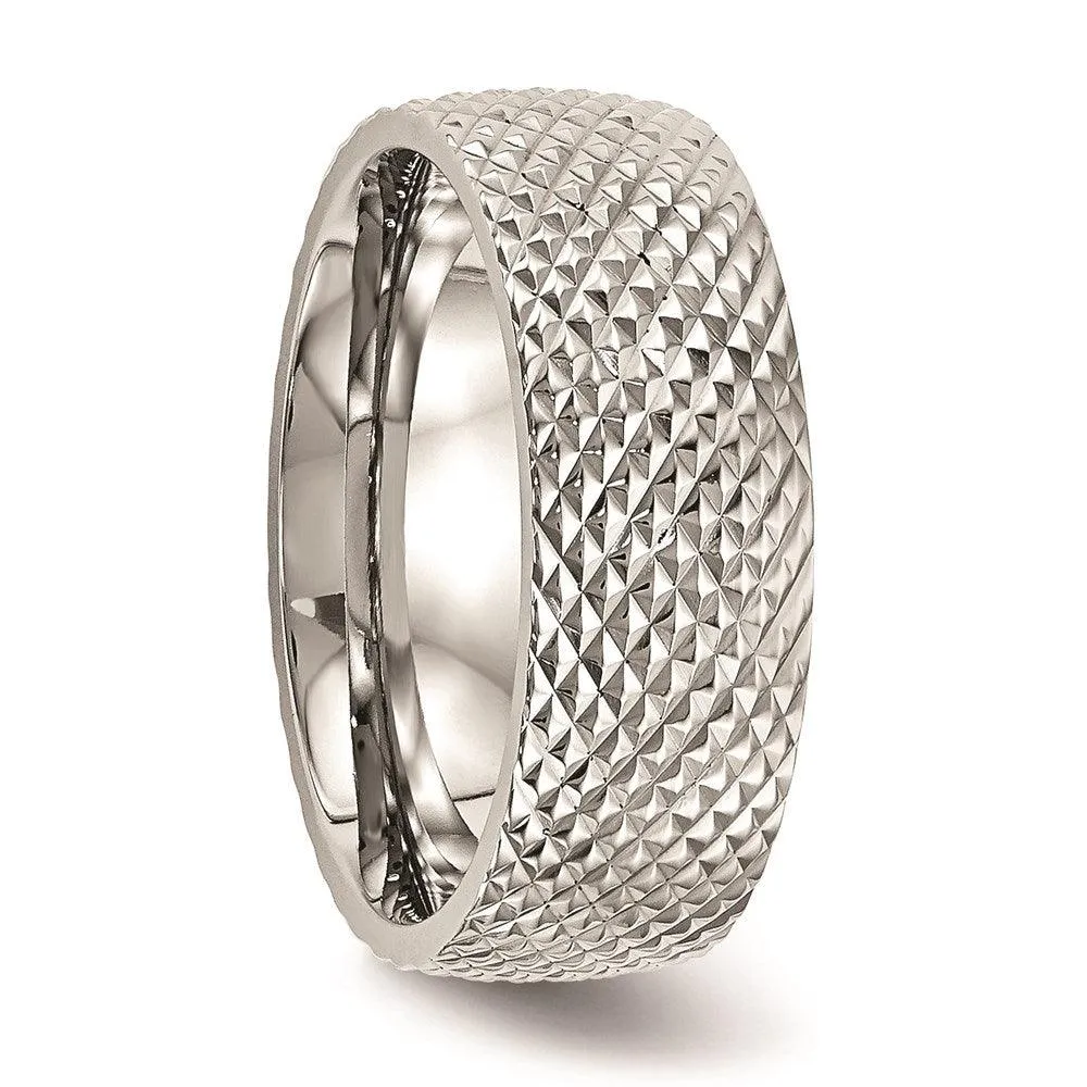 Chisel Jewelry Stainless Steel Polished Textured Ring