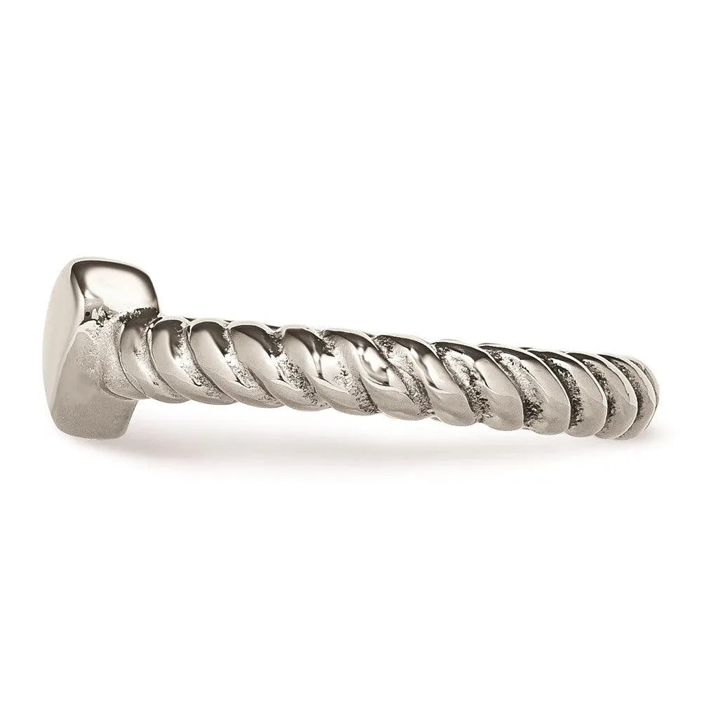 Chisel Jewelry Stainless Steel Polished Twisted Heart Ring