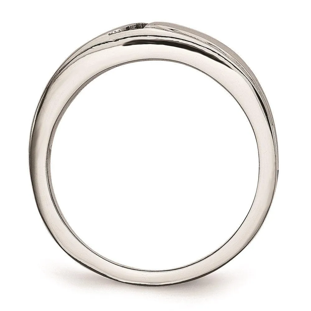 Chisel Jewelry Stainless Steel Polished with CZ Ring