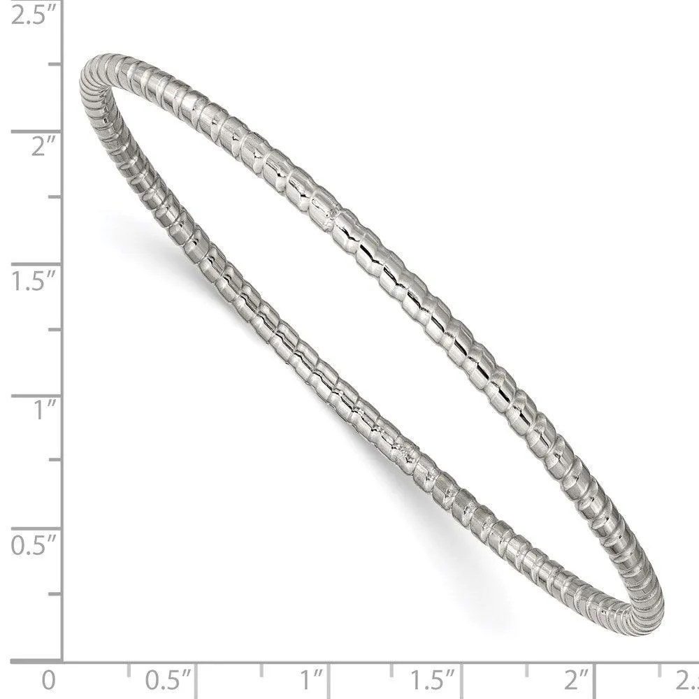 Chisel Jewelry Stainless Steel Textured Bangle
