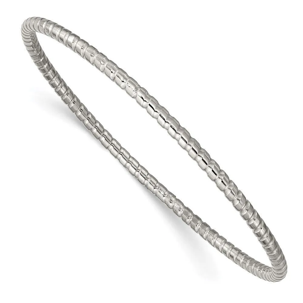 Chisel Jewelry Stainless Steel Textured Bangle