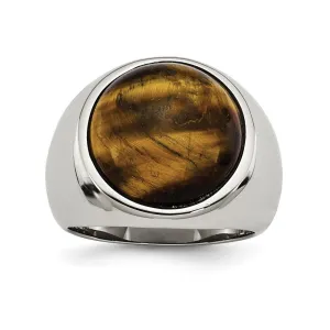 Chisel Jewelry Stainless Steel Tiger's Eye Ring