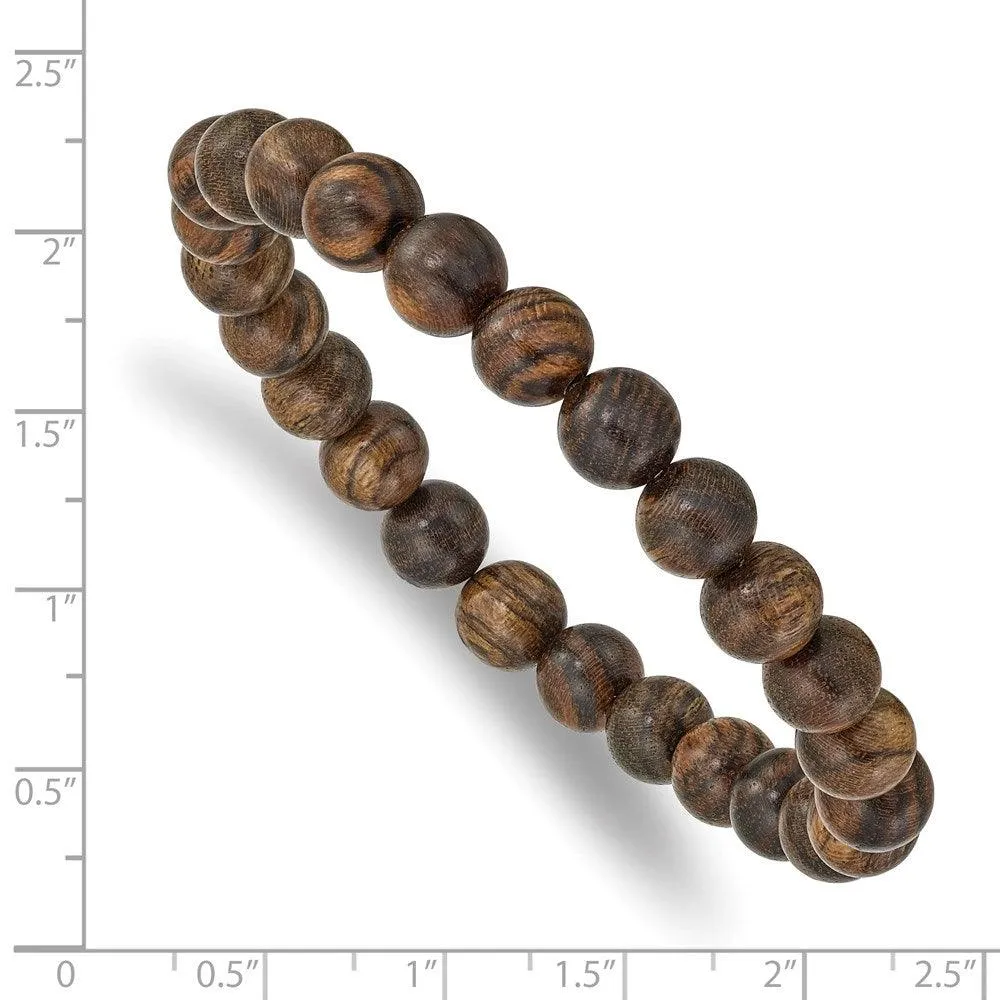 Chisel Jewelry Tigerwood Bead Stretch Bracelet