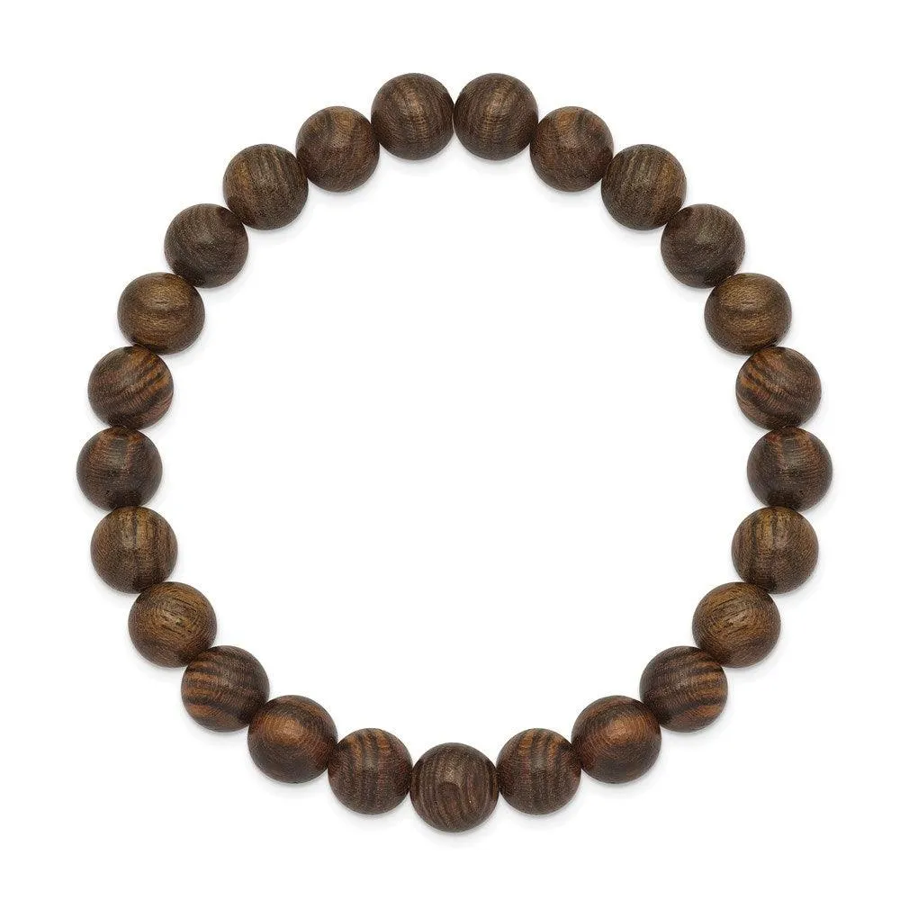 Chisel Jewelry Tigerwood Bead Stretch Bracelet