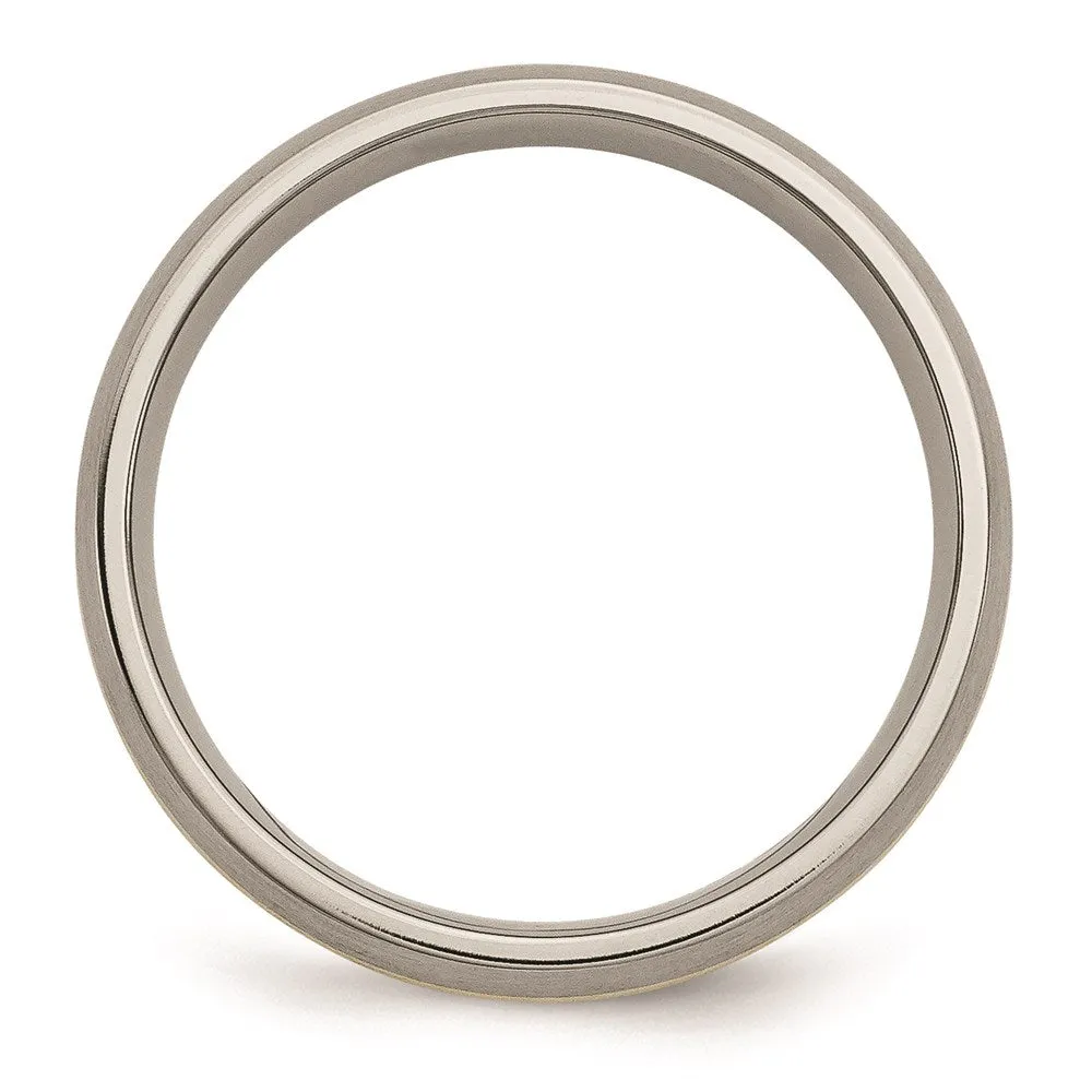 Chisel Jewelry Titanium 14k Yellow Inlay 5mm Brushed Band | TB19