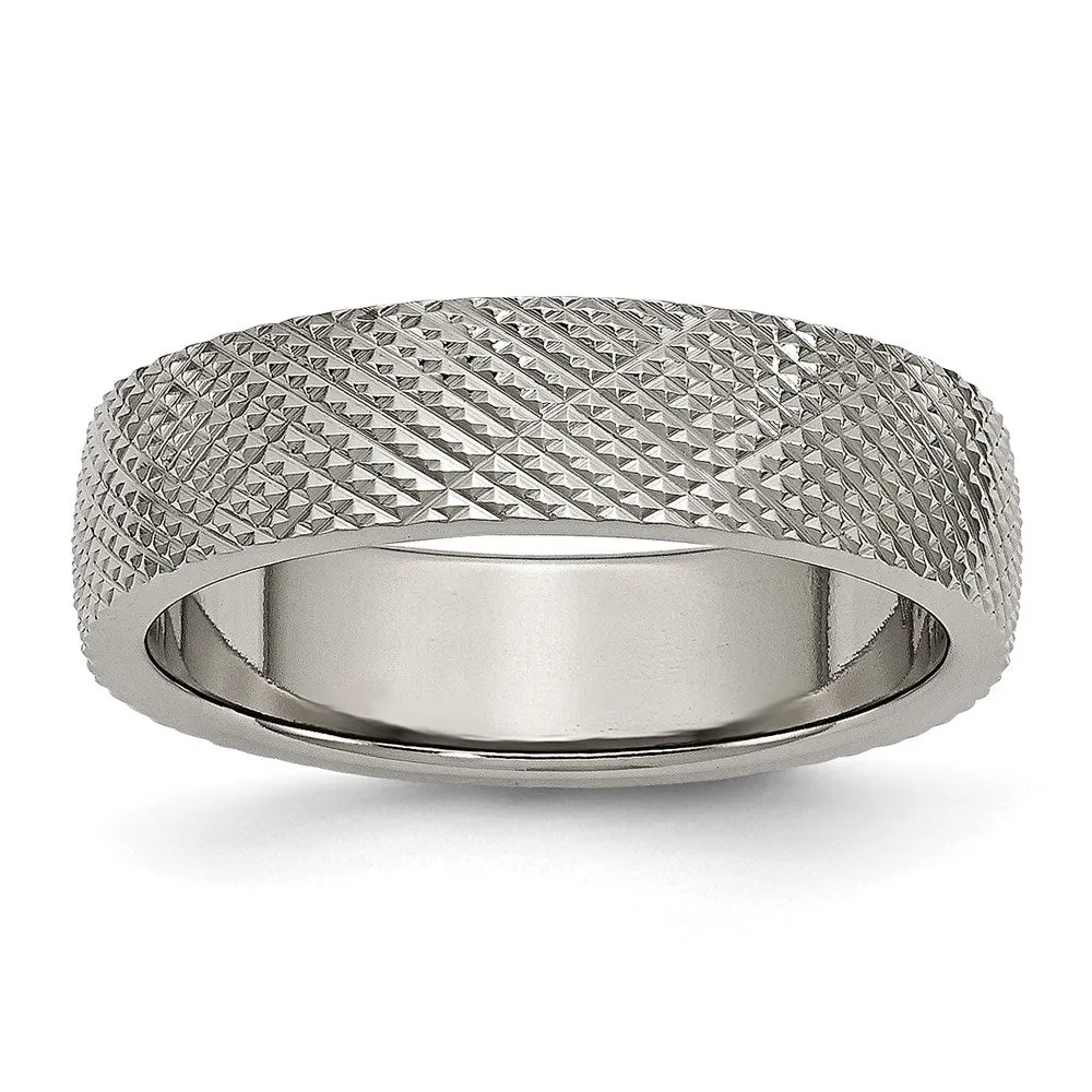 Chisel Jewelry Titanium 6mm Textured Band | TB338