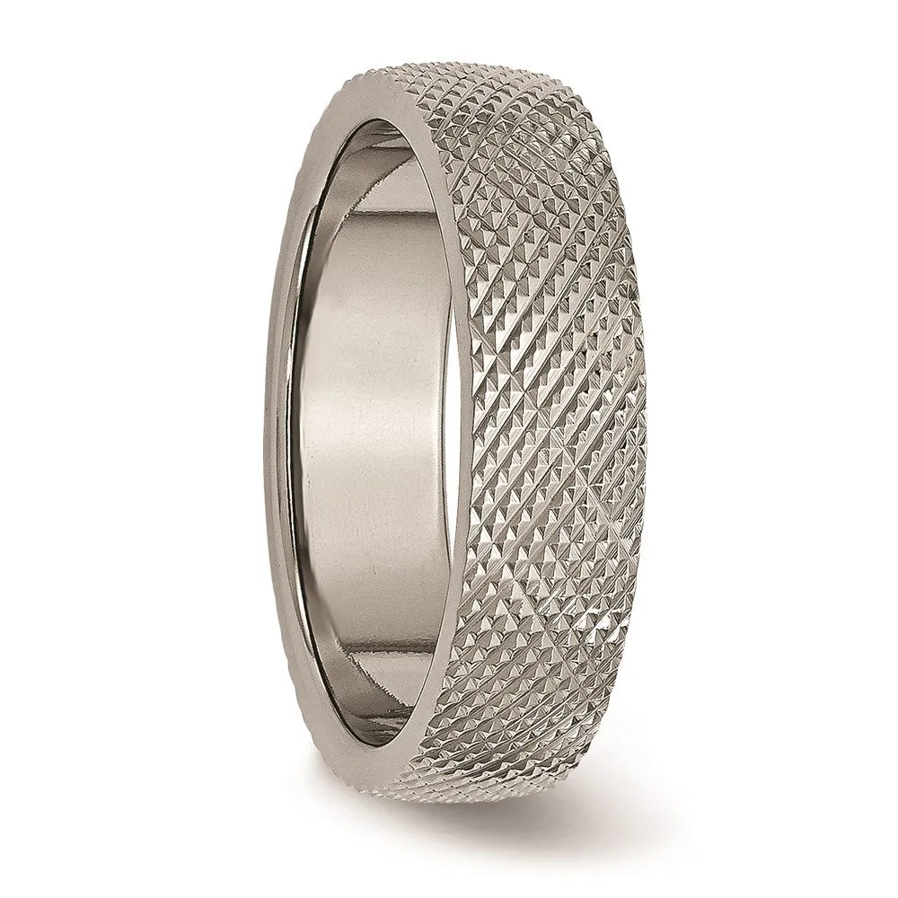 Chisel Jewelry Titanium 6mm Textured Band | TB338