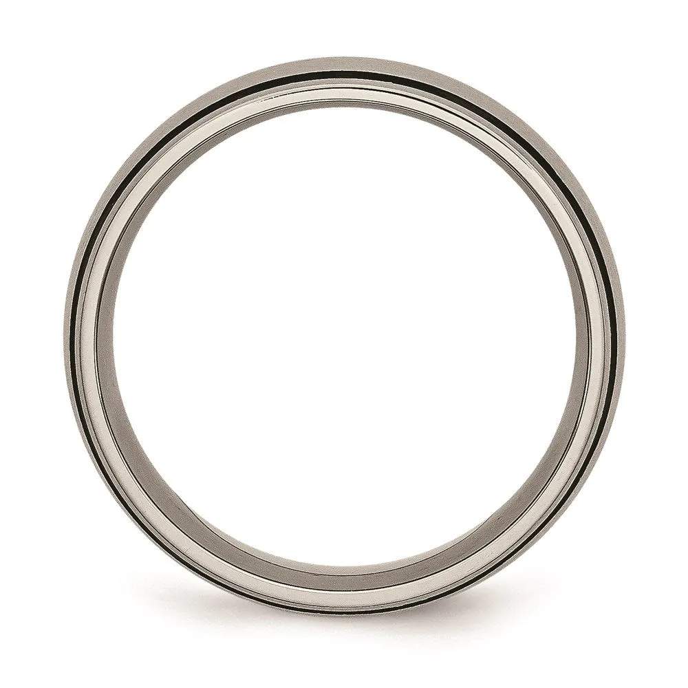 Chisel Jewelry Titanium Black Rubber 8mm Brushed Band | TB184