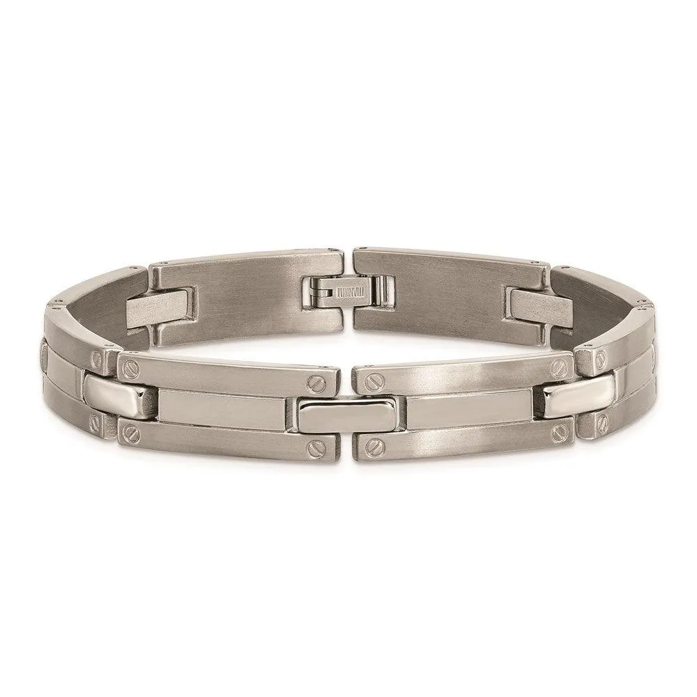 Chisel Jewelry Titanium Brushed and Polished 8.5in Bracelet