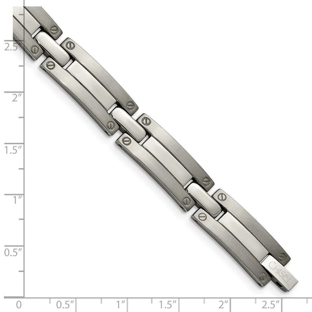 Chisel Jewelry Titanium Brushed and Polished 8.5in Bracelet