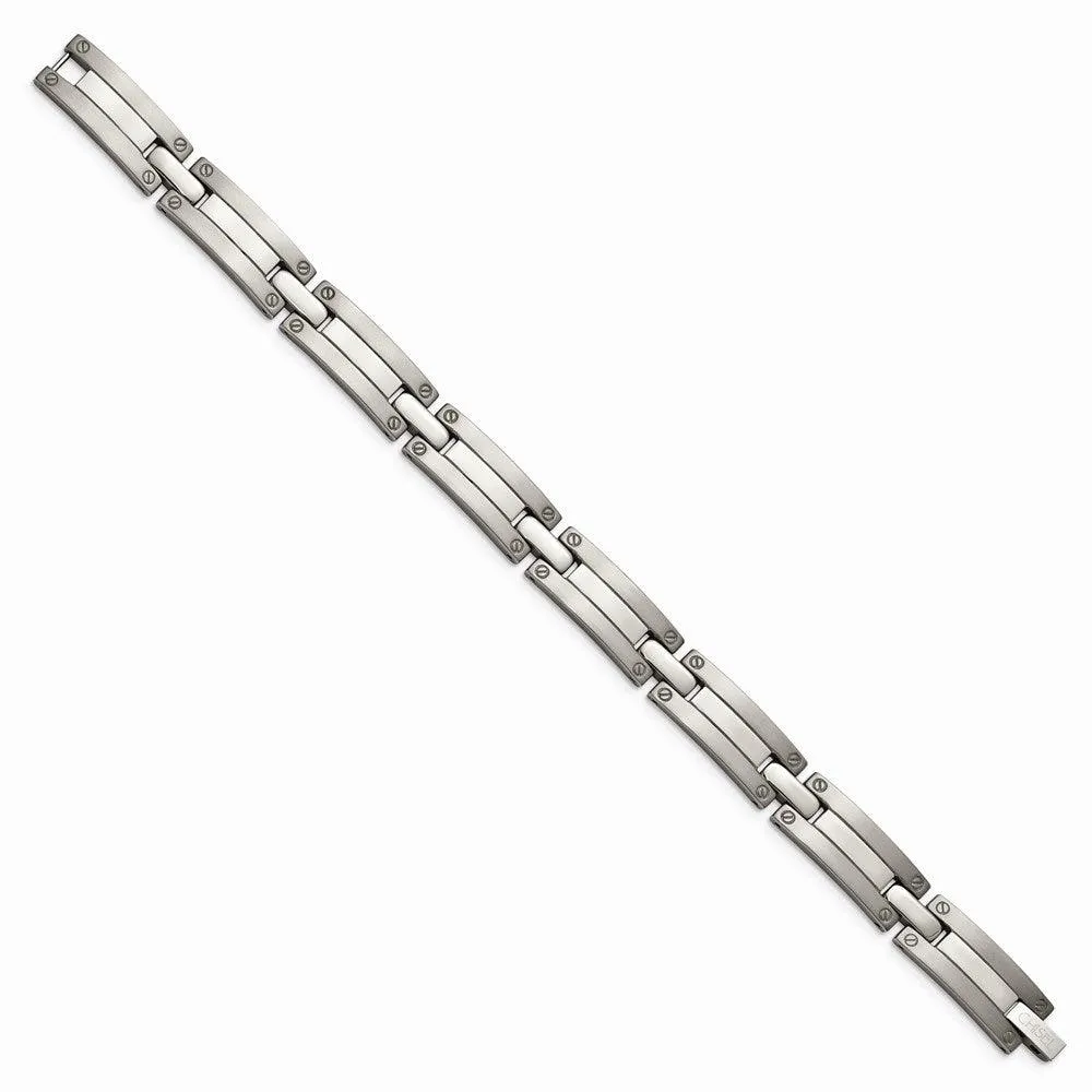 Chisel Jewelry Titanium Brushed and Polished 8.5in Bracelet