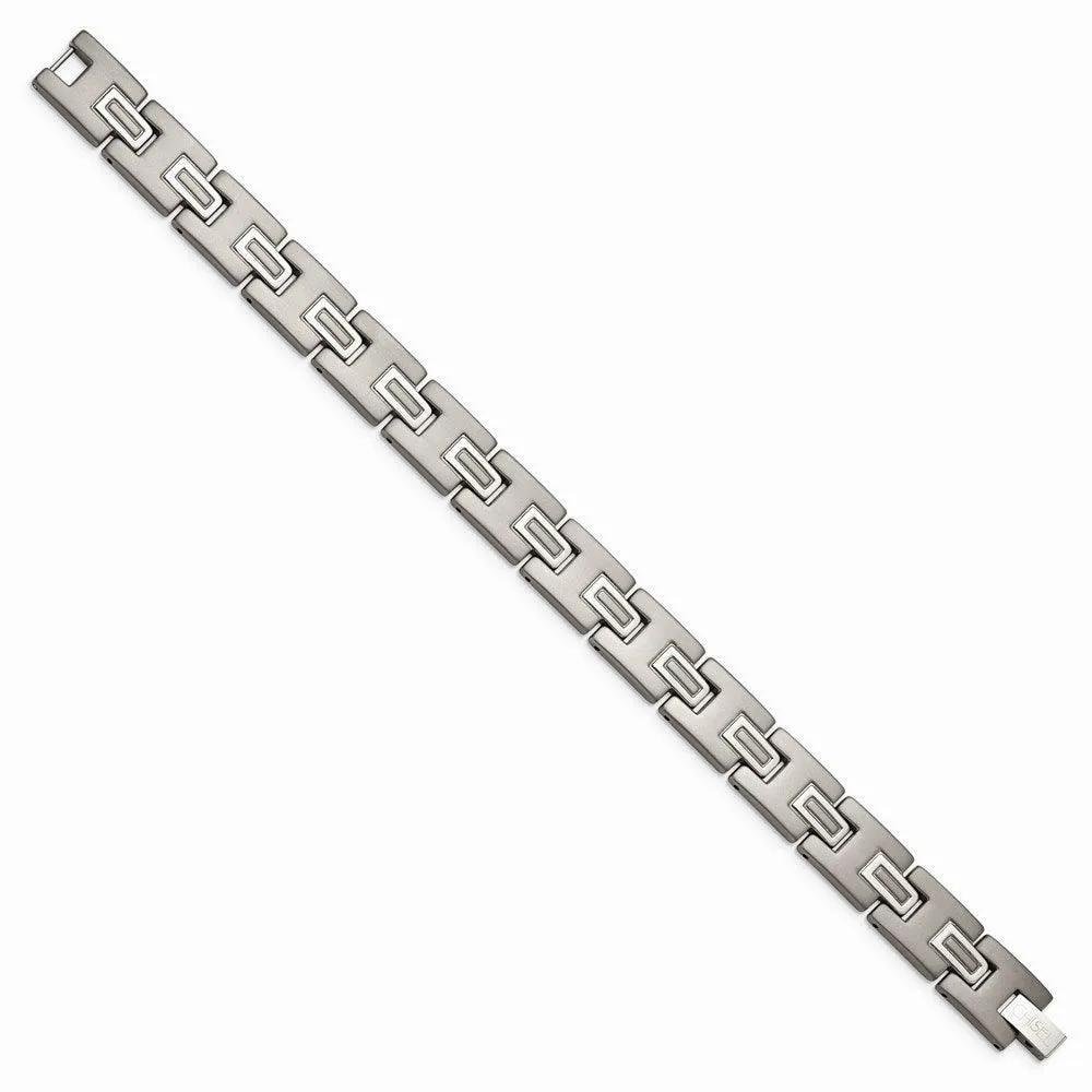 Chisel Jewelry Titanium Brushed and Polished 8.75in Bracelet