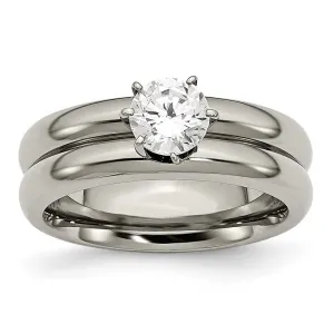 Chisel Jewelry Titanium CZ Ring | TB373