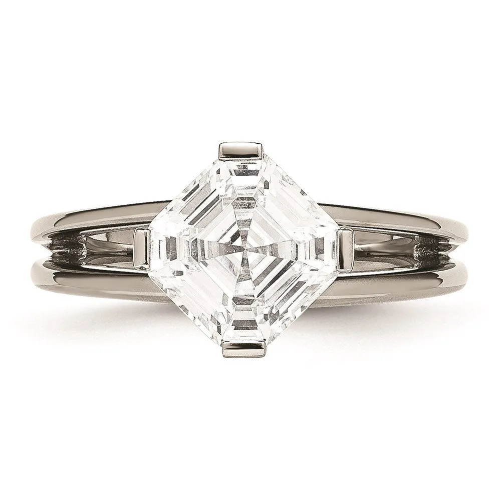 Chisel Jewelry Titanium CZ Ring | TB375