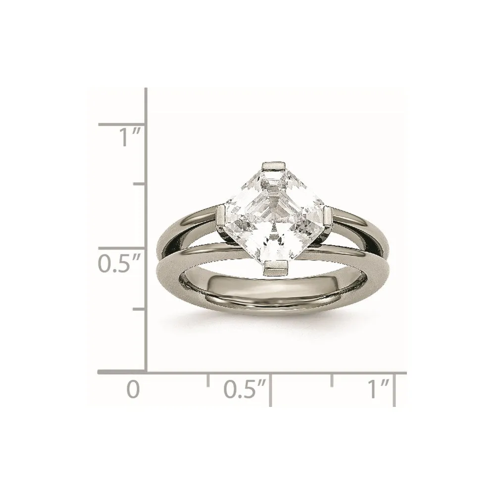 Chisel Jewelry Titanium CZ Ring | TB375