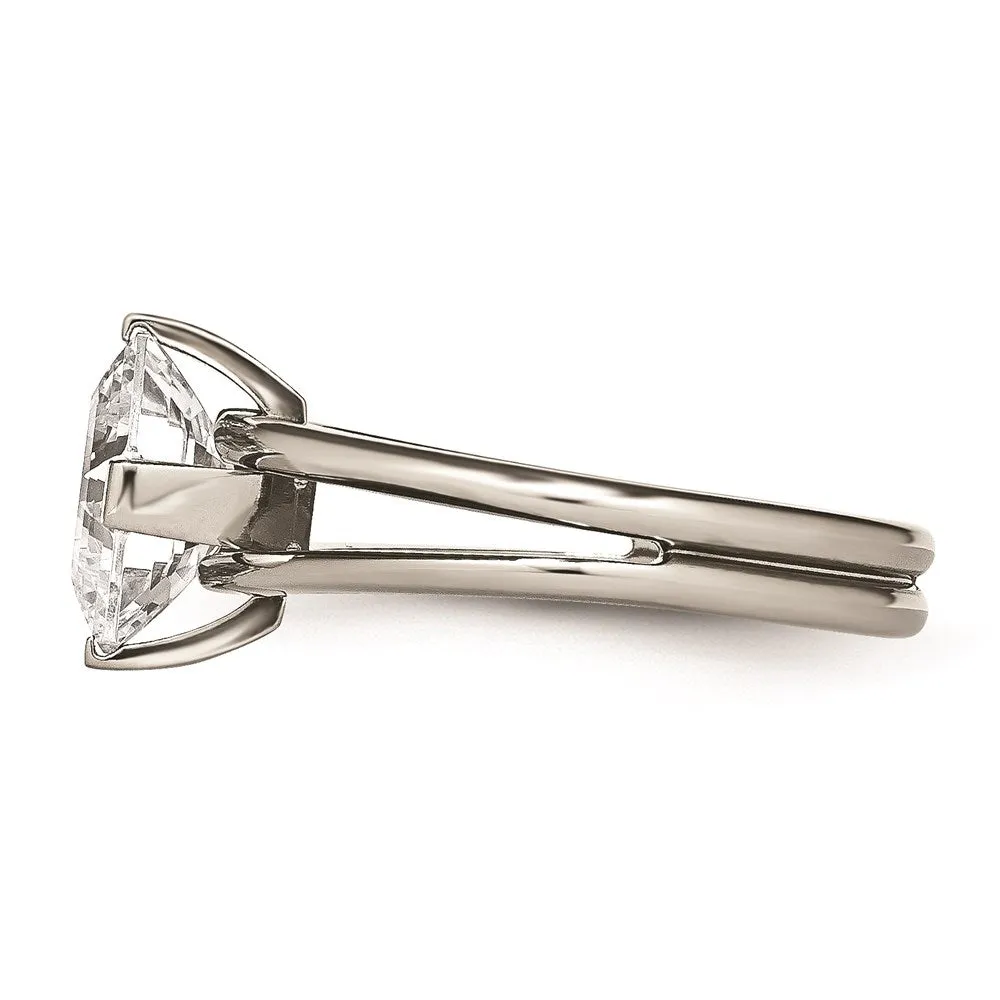 Chisel Jewelry Titanium CZ Ring | TB375