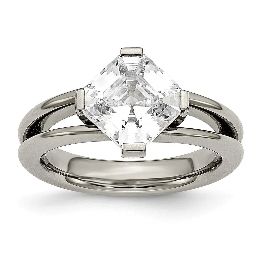 Chisel Jewelry Titanium CZ Ring | TB375