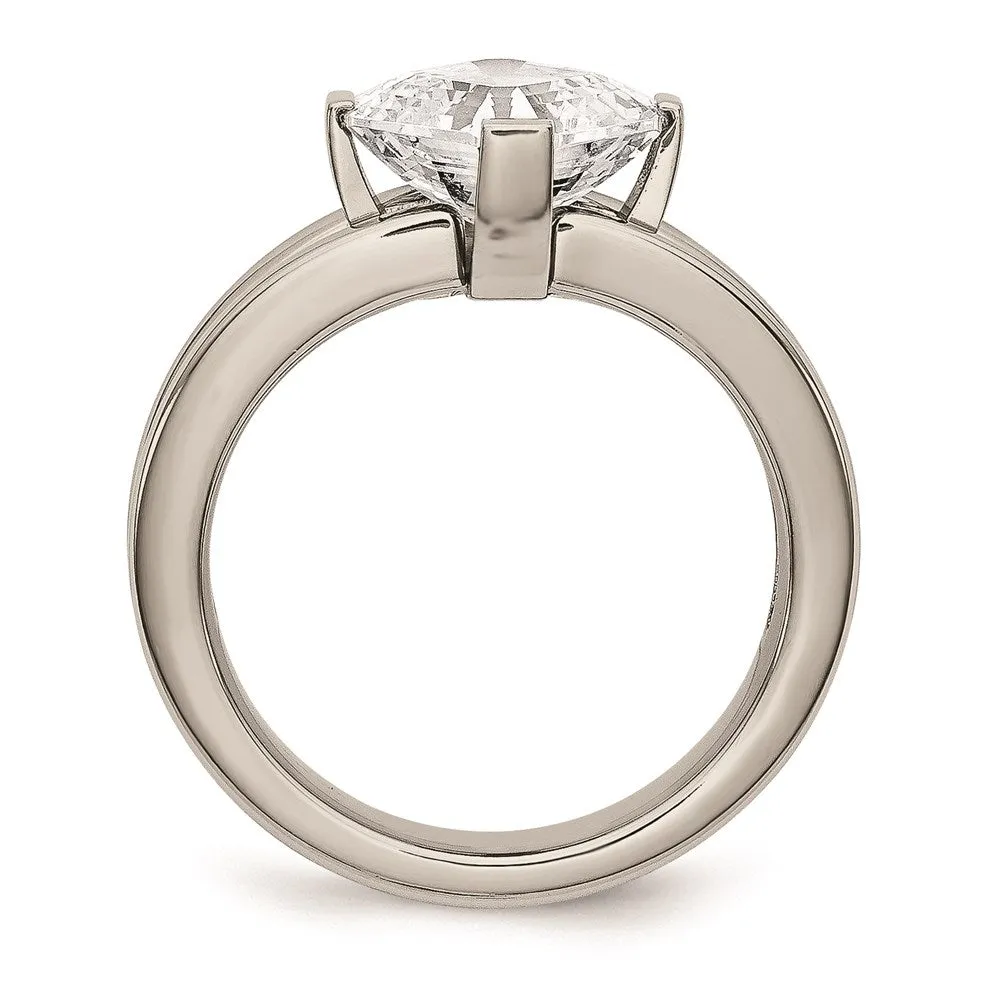 Chisel Jewelry Titanium CZ Ring | TB375