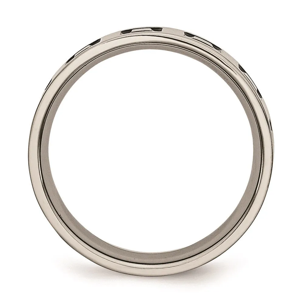 Chisel Jewelry Titanium Enameled Flat 6mm Polished Band | TB154