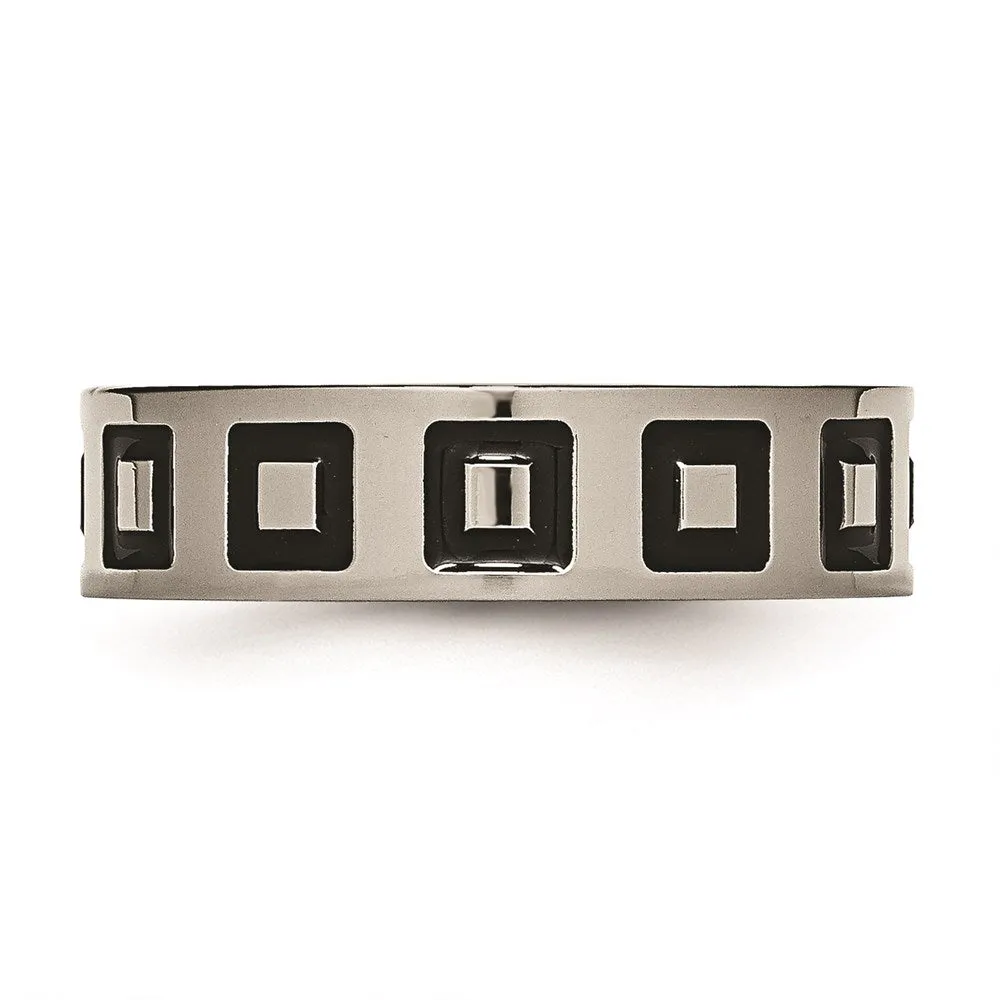 Chisel Jewelry Titanium Enameled Flat 6mm Polished Band | TB154