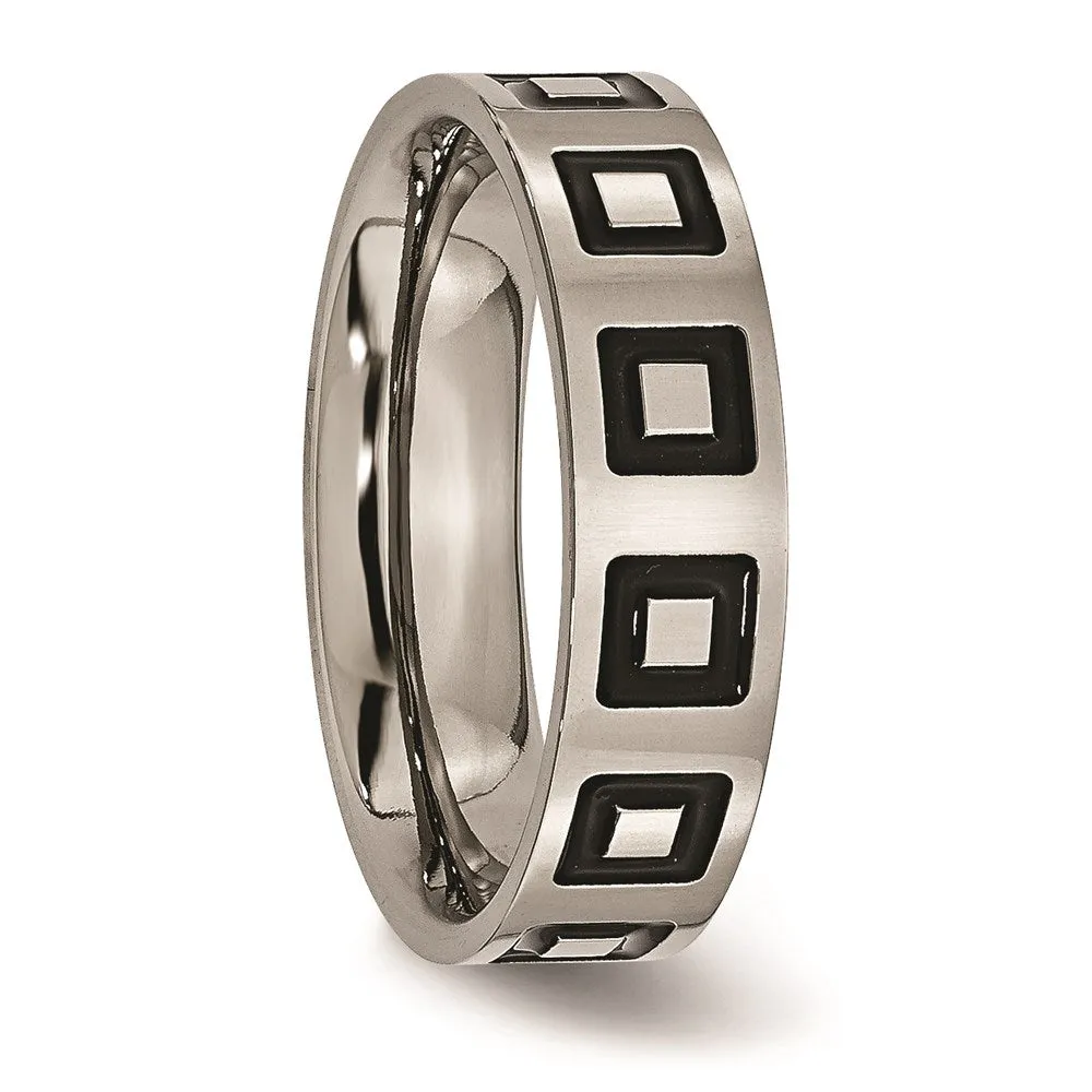 Chisel Jewelry Titanium Enameled Flat 6mm Polished Band | TB154