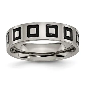 Chisel Jewelry Titanium Enameled Flat 6mm Polished Band | TB154