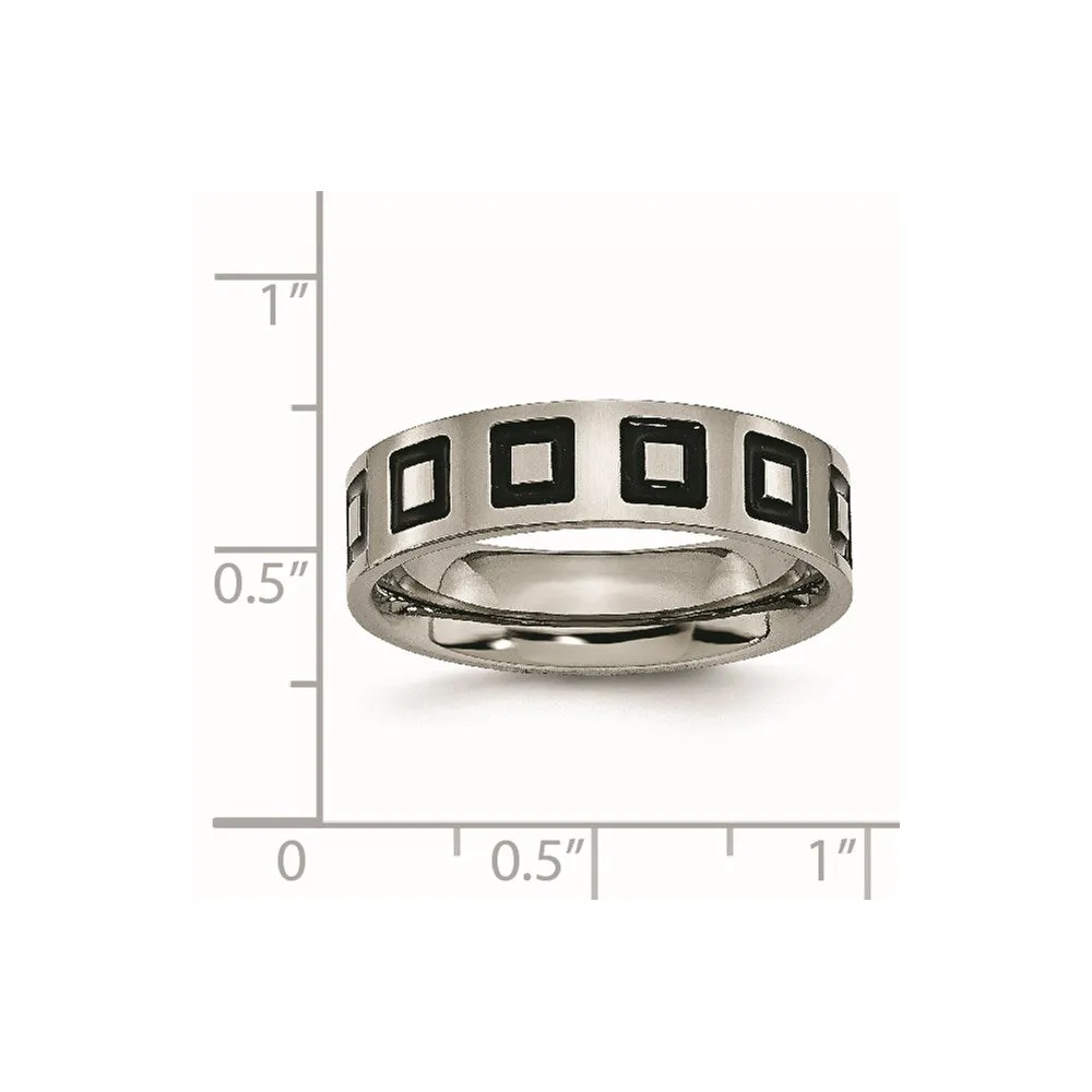 Chisel Jewelry Titanium Enameled Flat 6mm Polished Band | TB154