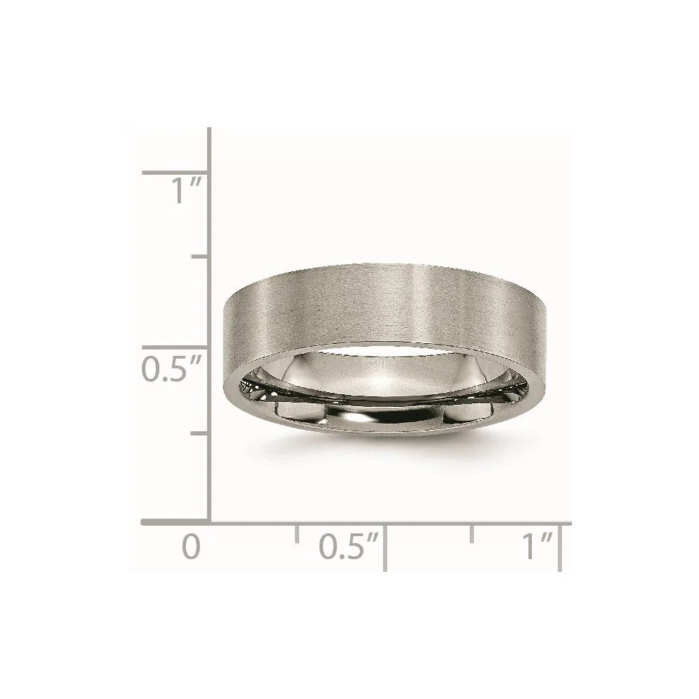 Chisel Jewelry Titanium Flat 6mm Brushed Band | TB32
