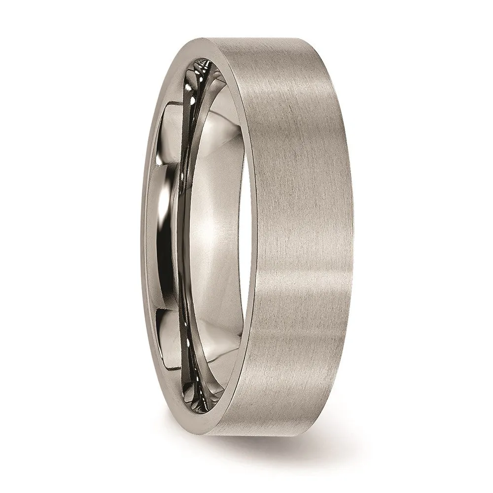 Chisel Jewelry Titanium Flat 6mm Brushed Band | TB32