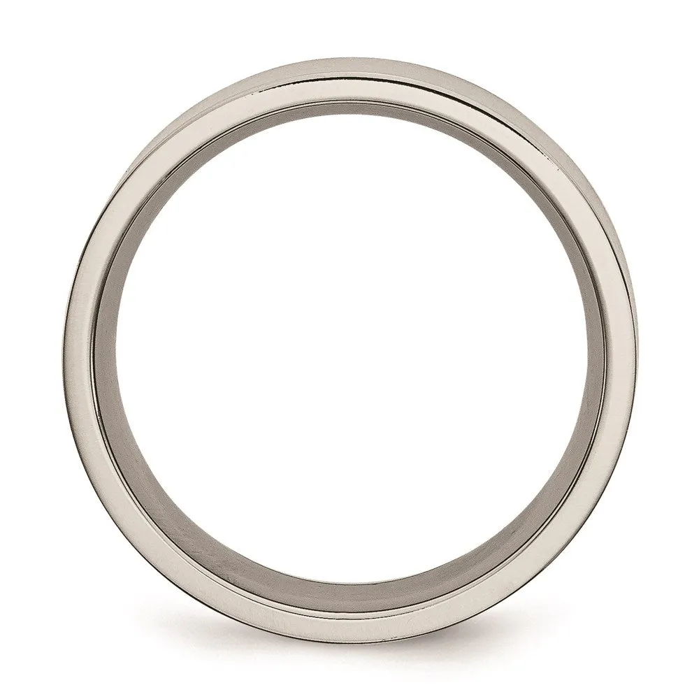 Chisel Jewelry Titanium Flat 8mm Brushed Band | TB33