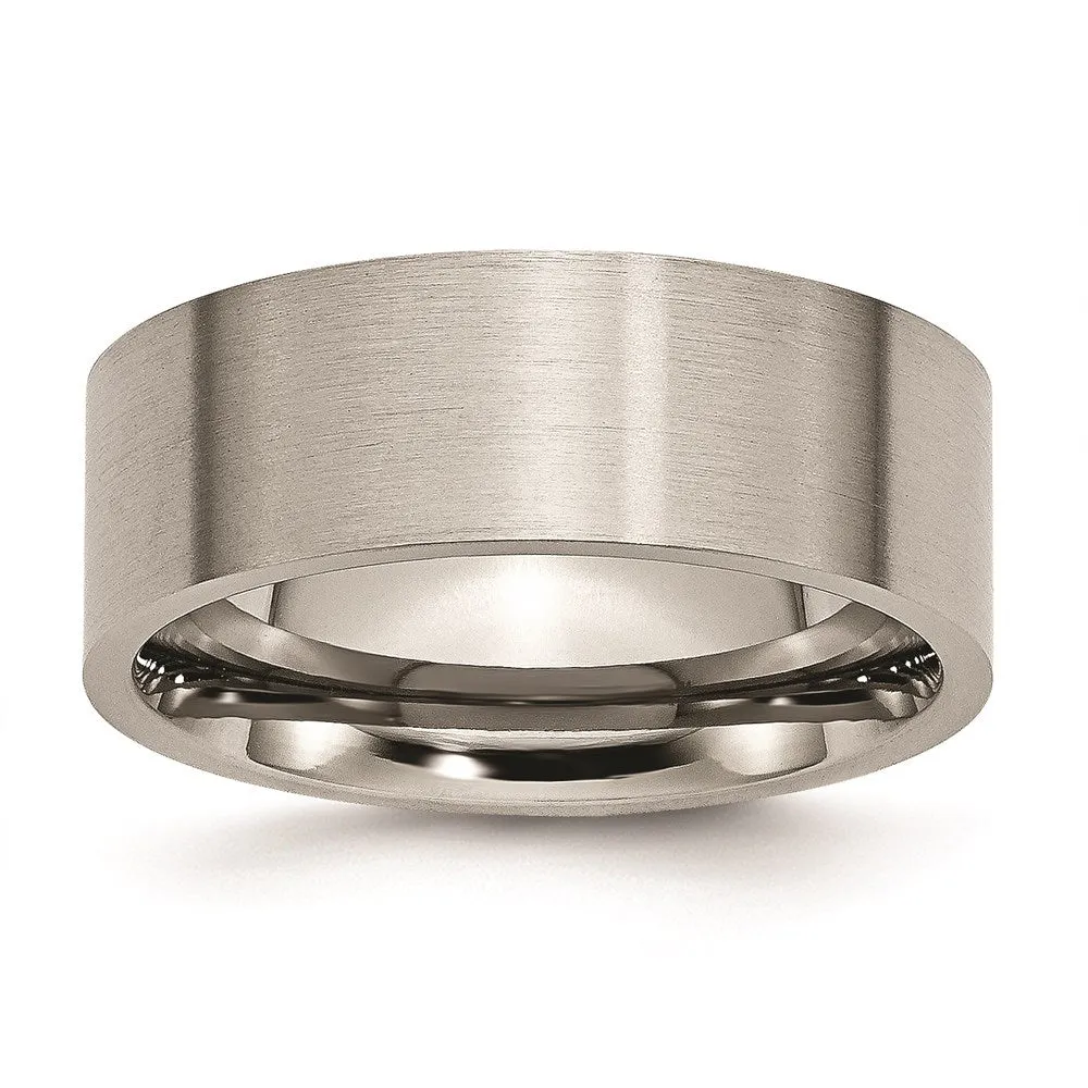Chisel Jewelry Titanium Flat 8mm Brushed Band | TB33