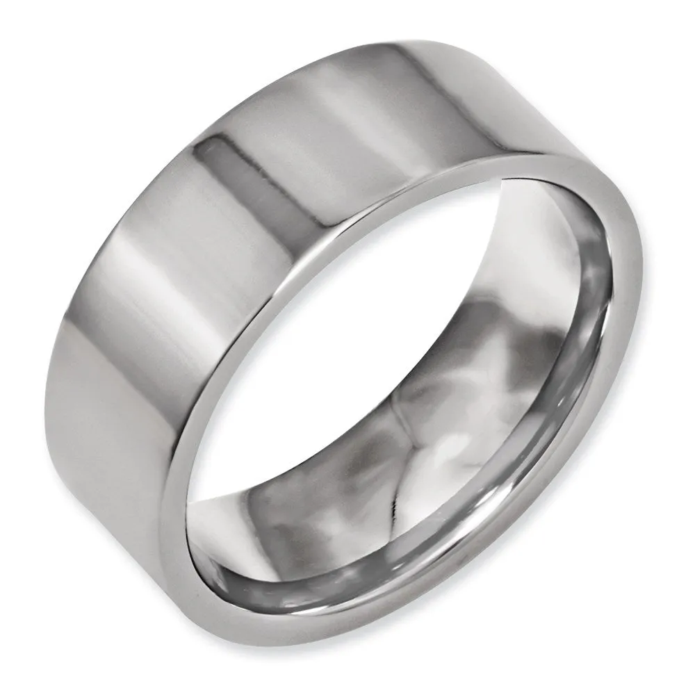 Chisel Jewelry Titanium Flat 8mm Polished Band | TB3