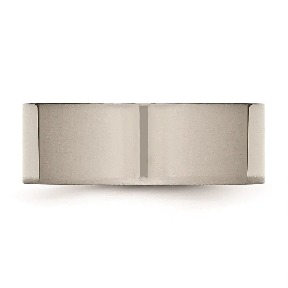 Chisel Jewelry Titanium Flat 8mm Polished Band | TB3