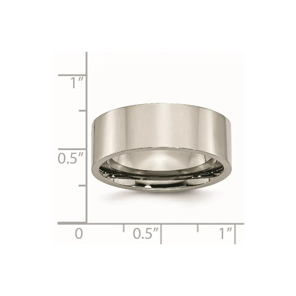Chisel Jewelry Titanium Flat 8mm Polished Band | TB3